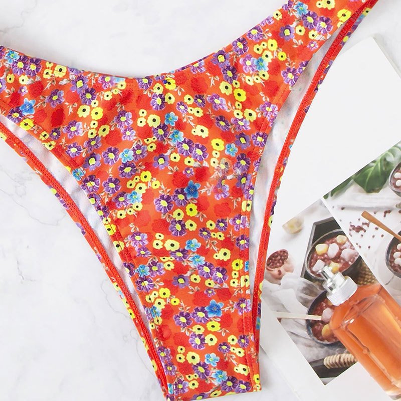 Women's High Waist Floral Split Swimsuit - Image 3